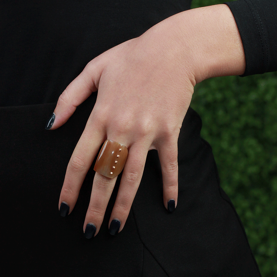 MONIQUE PEAN-Blonde Buffalo Horn Ring-ROSE GOLD