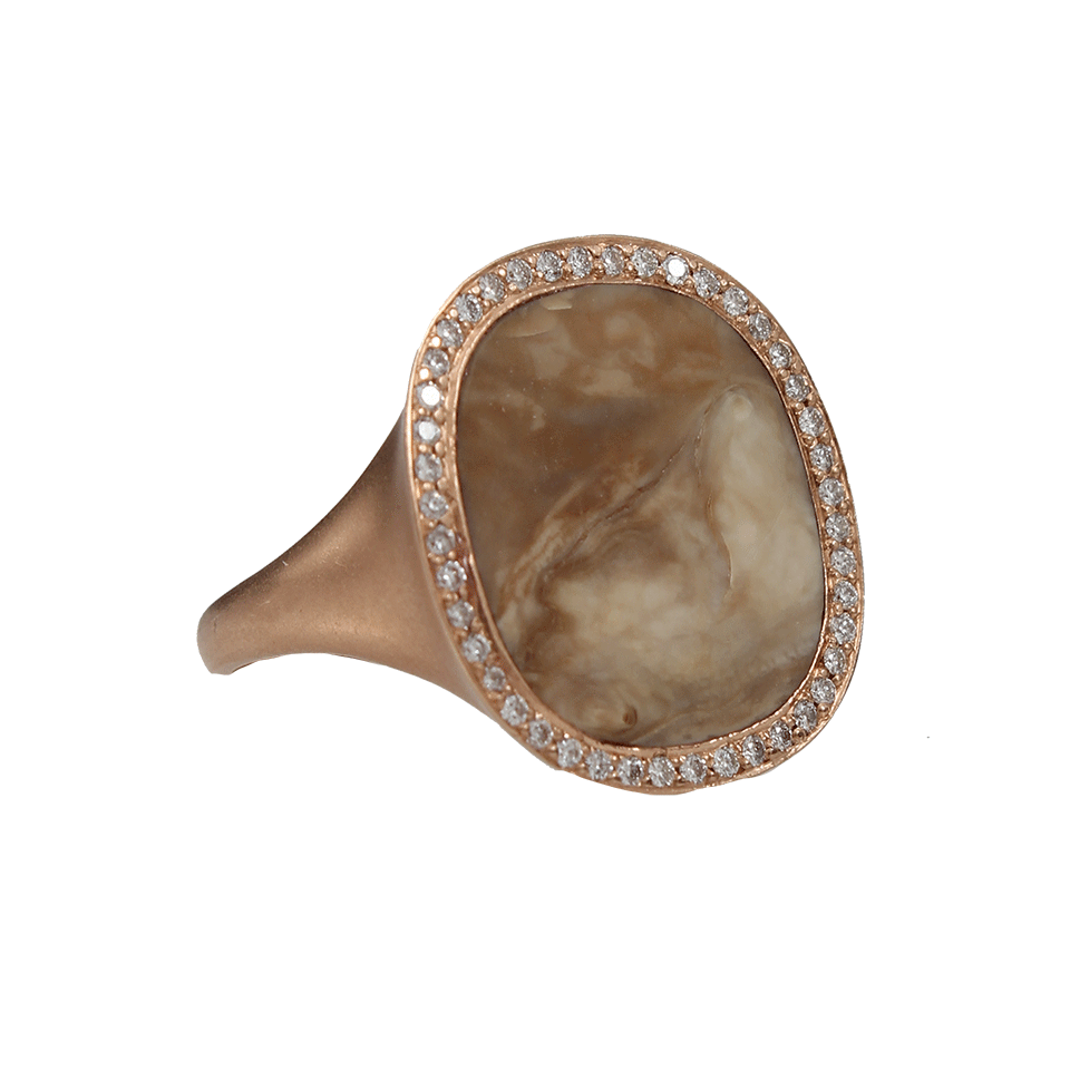 MONIQUE PEAN-Fossilized Woolly Mammoth Tooth Root Ring-ROSE GOLD