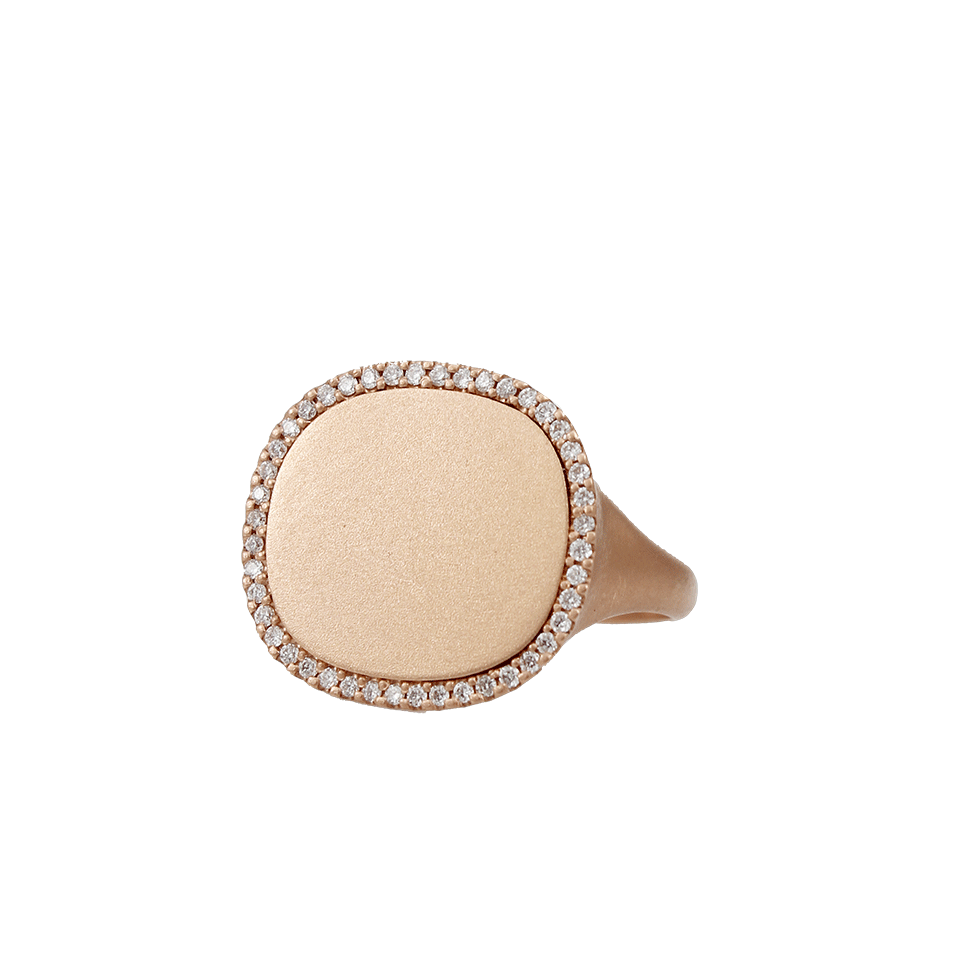 MONIQUE PEAN-Medium Signature Diamond Pave Ring-ROSE GOLD