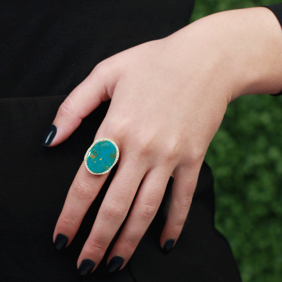 MONIQUE PEAN-Opalina And Diamond Pave Ring-YELLOW GOLD