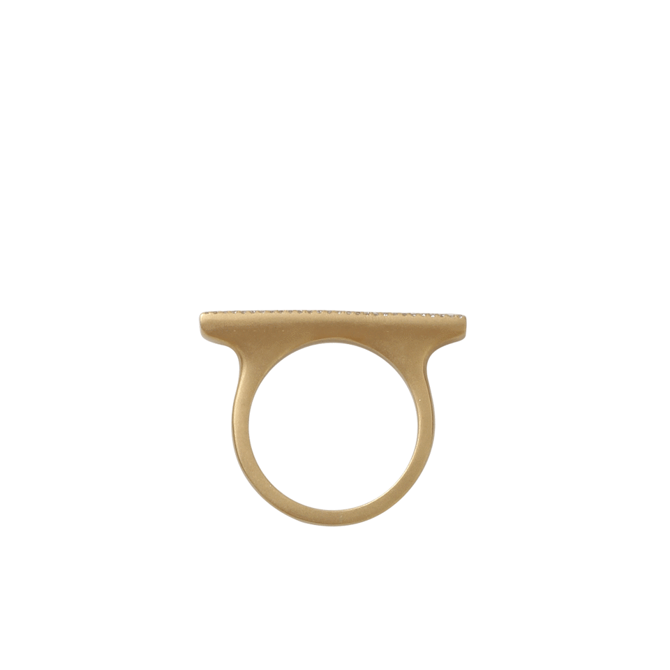 MONIQUE PEAN-Spectrolite And White Diamond Bar Ring-YELLOW GOLD