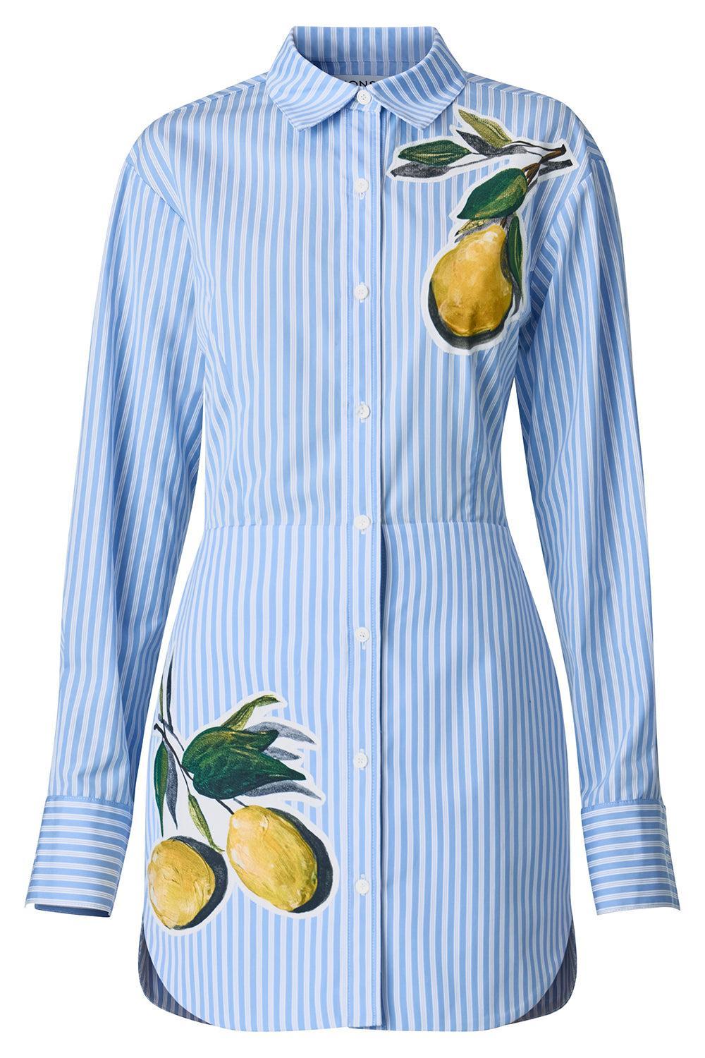  Lemon Patch Bunny Ear Tie Dress-BLUE-2-CLOTHINGDRESSCASUAL-MONSE 