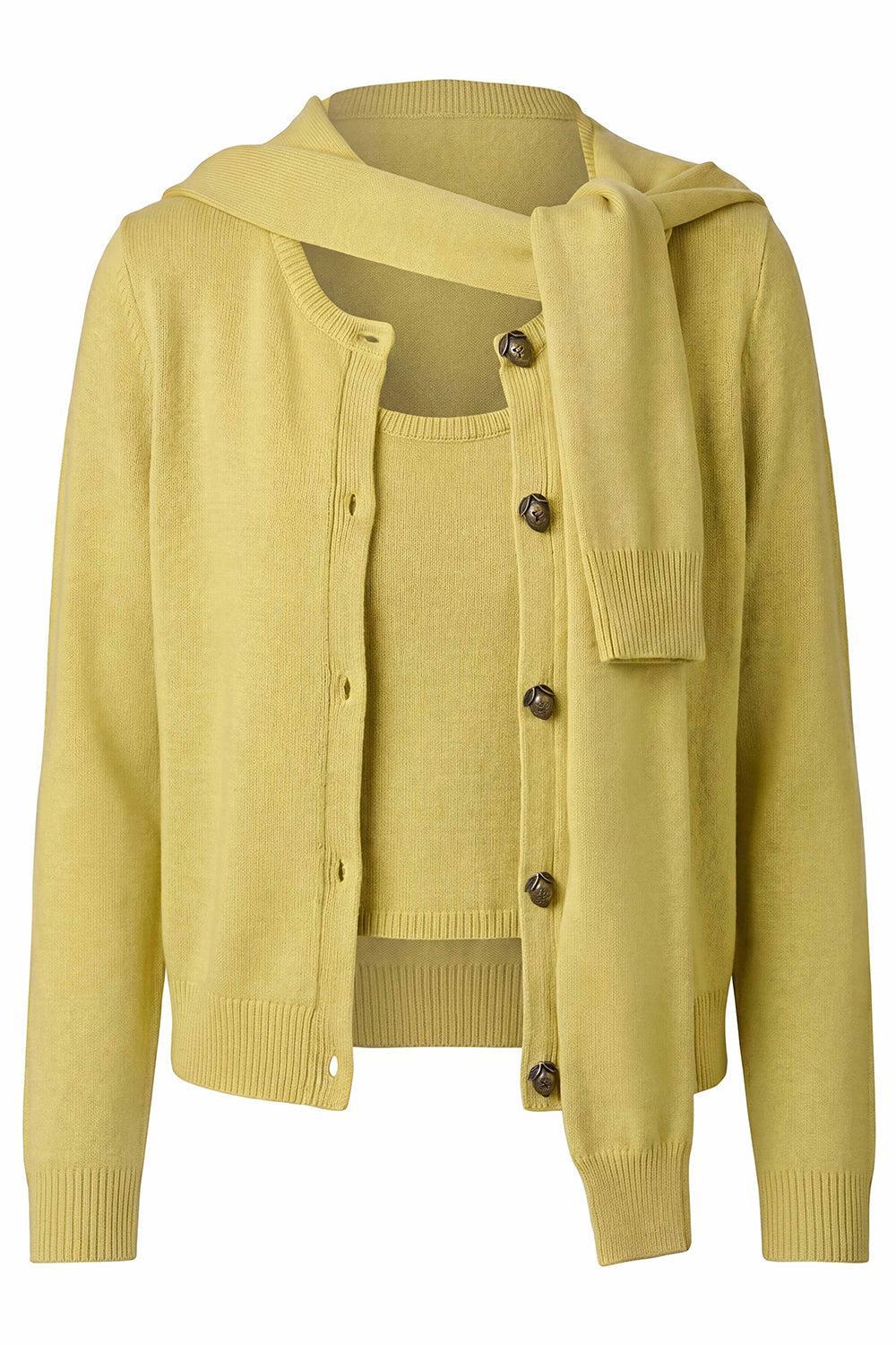  Double Layer Illusion Cardigan Set-YELLOW-XS-CLOTHINGTOPCARDIGAN-MONSE 