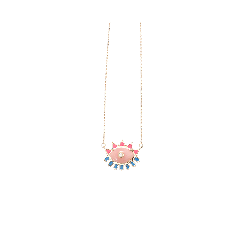 MORAIS x BASHA-Melissa Pink Quartz Necklace-YELLOW GOLD