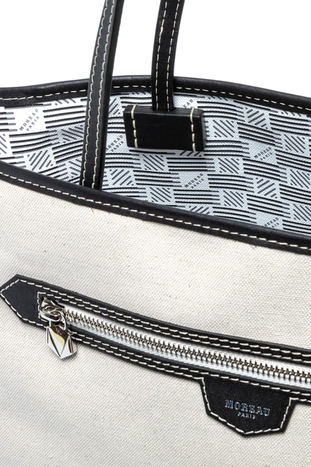 MOREAU-St Tropez Reverse Tote-CANVWHT