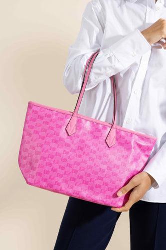 Saint Tropez Small Zip Tote - Azalea Natural-PINK-HANDBAGTOTES-MOREAU