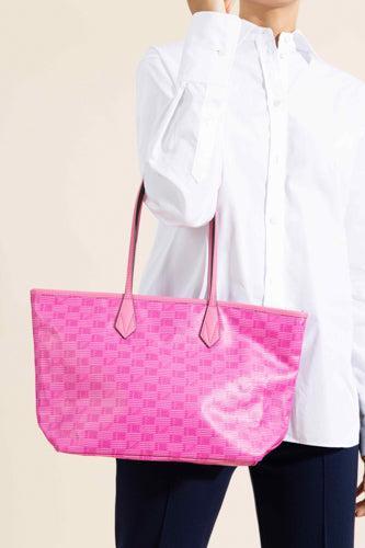 Saint Tropez Small Zip Tote - Azalea Natural-PINK-HANDBAGTOTES-MOREAU