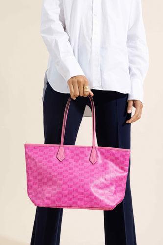 Saint Tropez Small Zip Tote - Azalea Natural-PINK-HANDBAGTOTES-MOREAU
