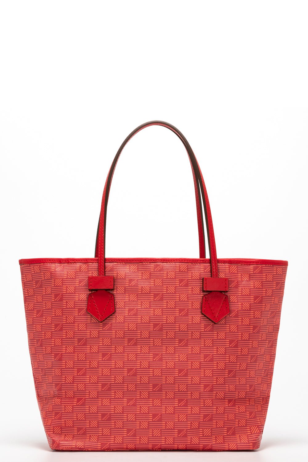 MOREAU-St Tropez Zip Tote MM - Red-RED/CHAMPAGNE