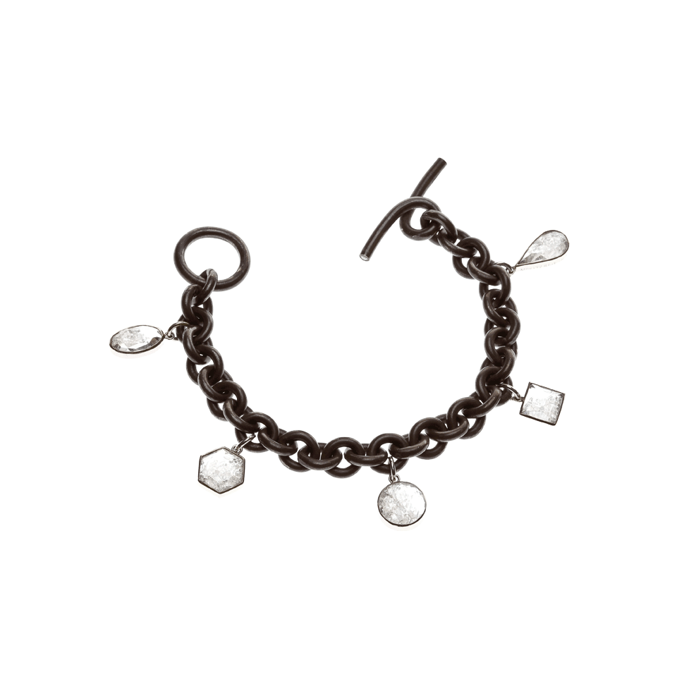 MORITZ GLIK-Diamond Capsule Charm Bracelet-BLACK/WG