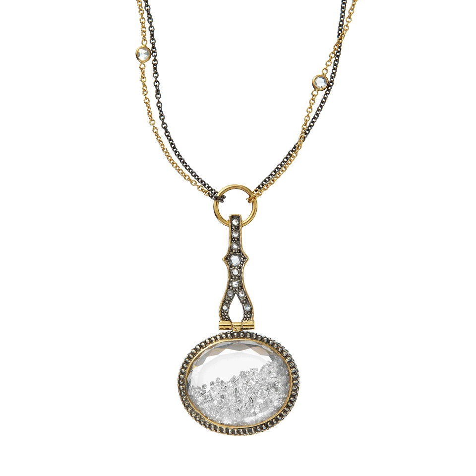 MORITZ GLIK-Diamond Baroque Pendant Necklace-YLLW GLD