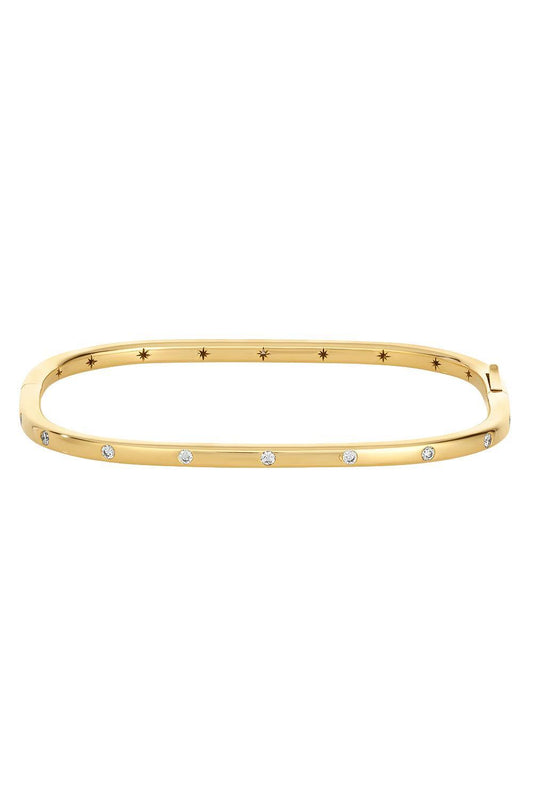 Diamond Petite Stacking Bangle Bracelet-YELLOW GOLD-SM-JEWELRYFINE JEWELBRACELET O-MORITZ GLIK