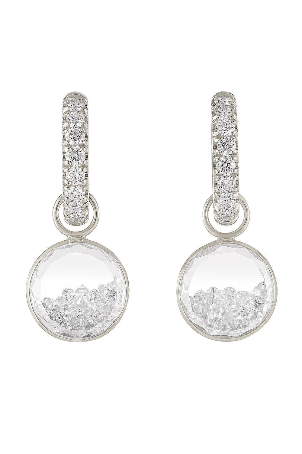 Diamond Core Gala Huggie Earrings-WHITE GOLD-JEWELRYFINE JEWELEARRING-MORITZ GLIK