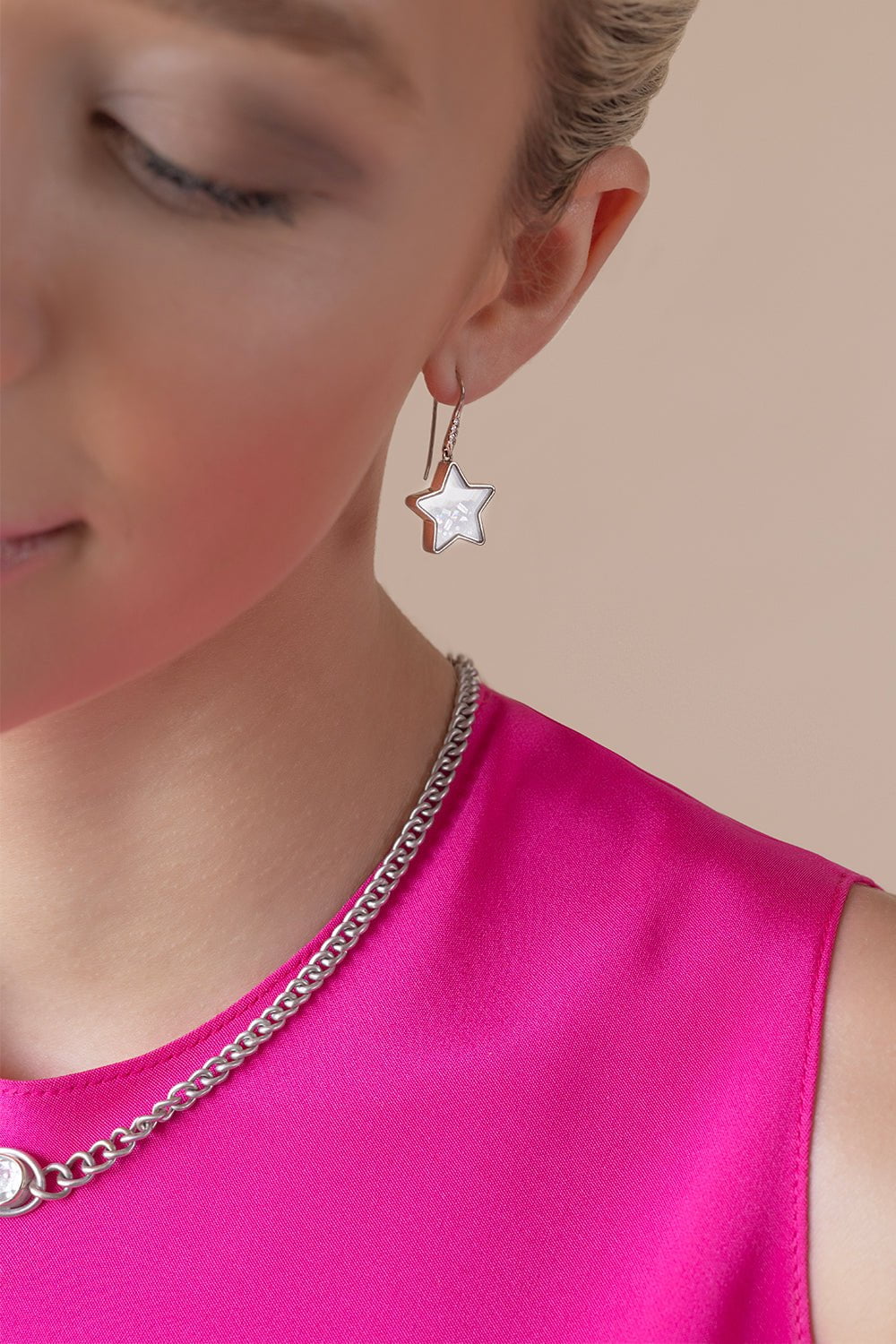 White Sapphire Baby Star Shaker Earrings JEWELRYFINE JEWELEARRING MORITZ GLIK   