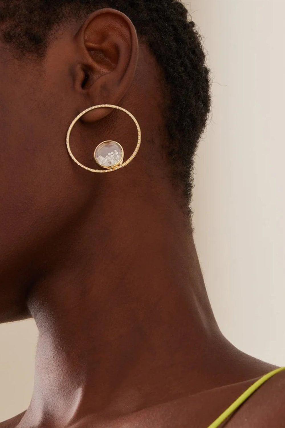 MORITZ GLIK-Circo 38 Pave Earrings-YELLOW GOLD