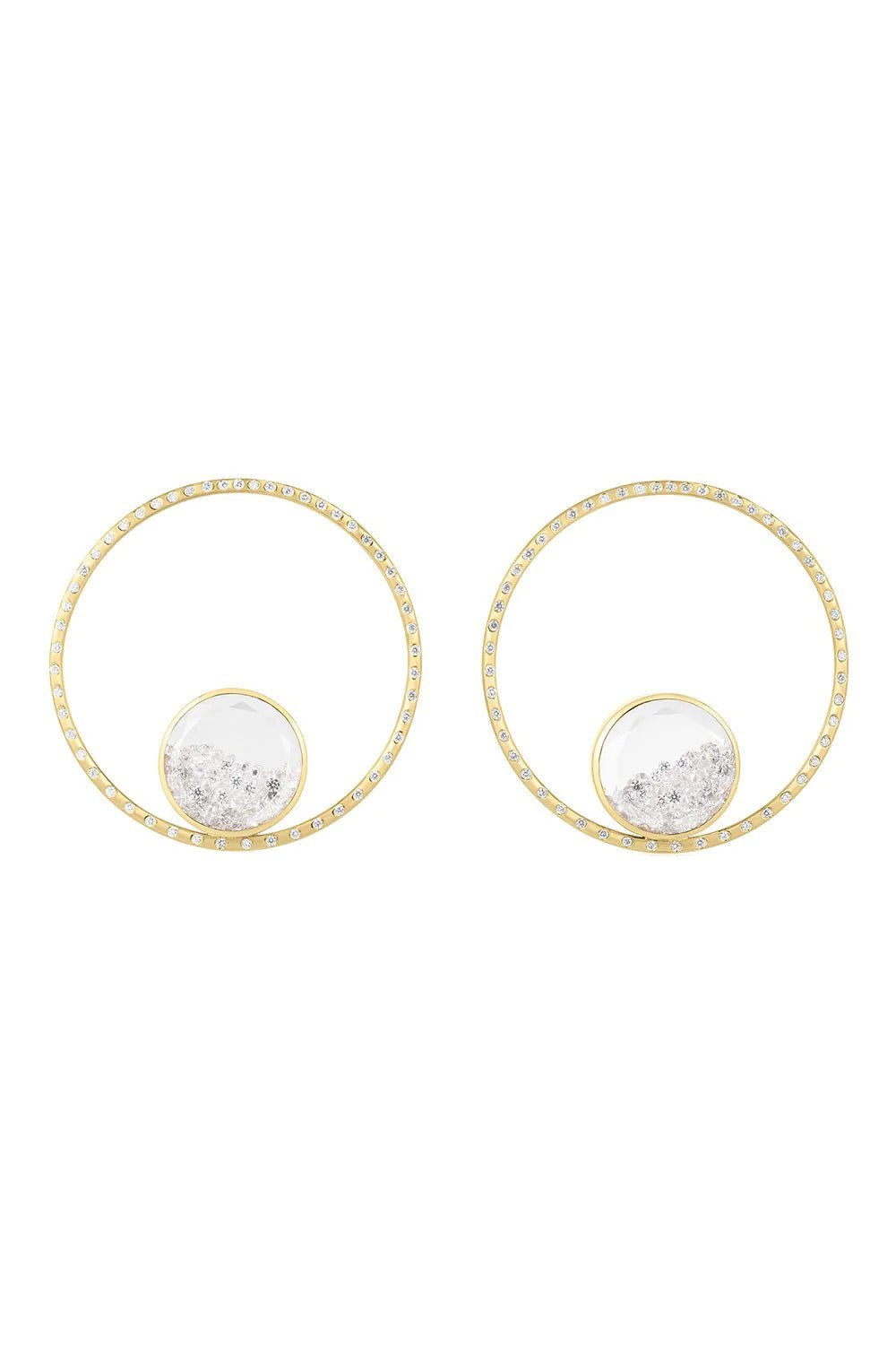 MORITZ GLIK-Circo 38 Pave Earrings-YELLOW GOLD