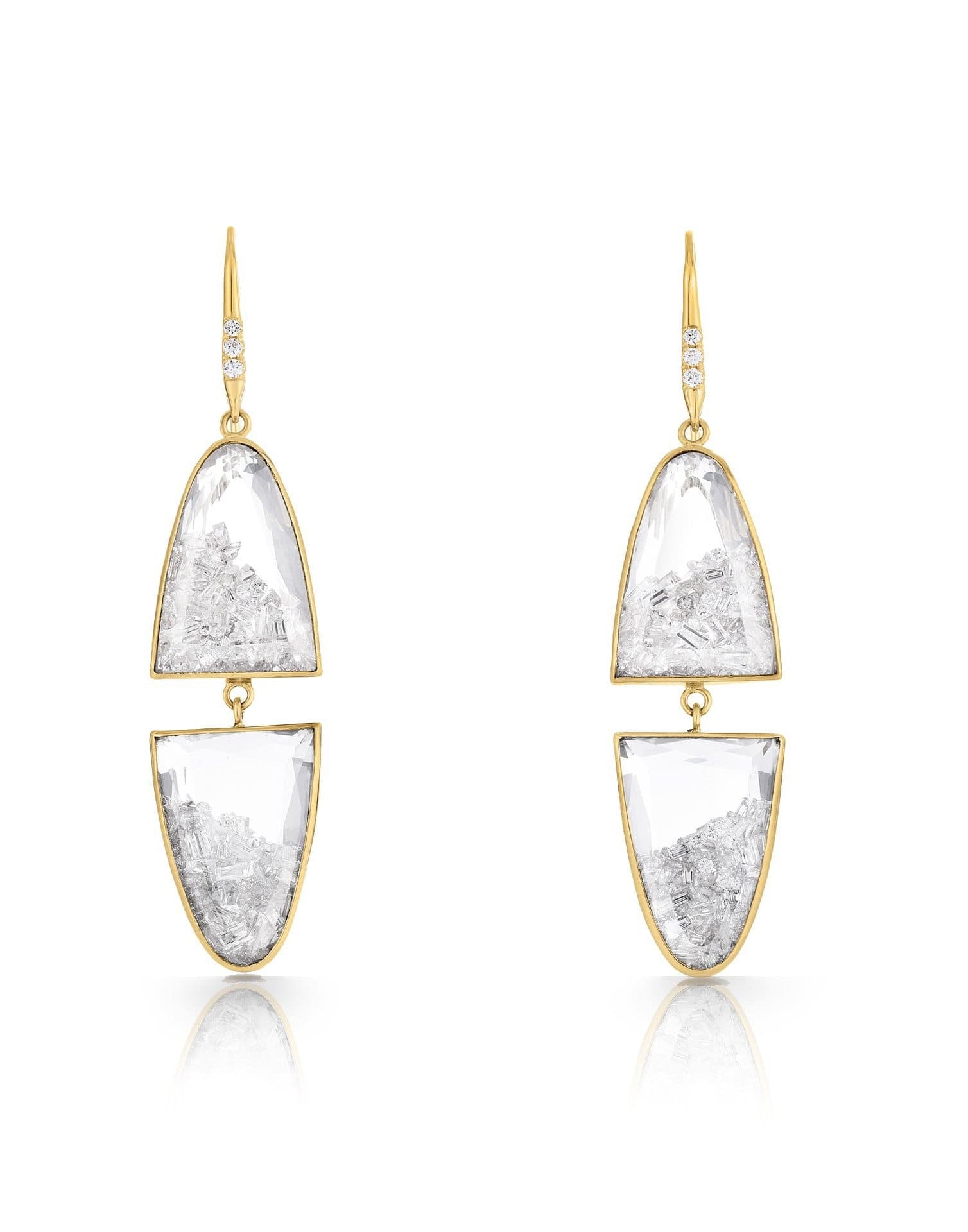 MORITZ GLIK-Shields Shaker Earrings-YELLOW GOLD