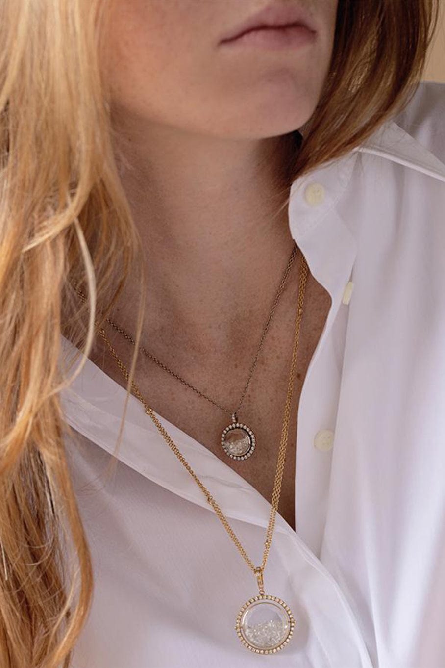 MORITZ GLIK-Diamond Kaleidoscope Shaker Necklace-PLDM