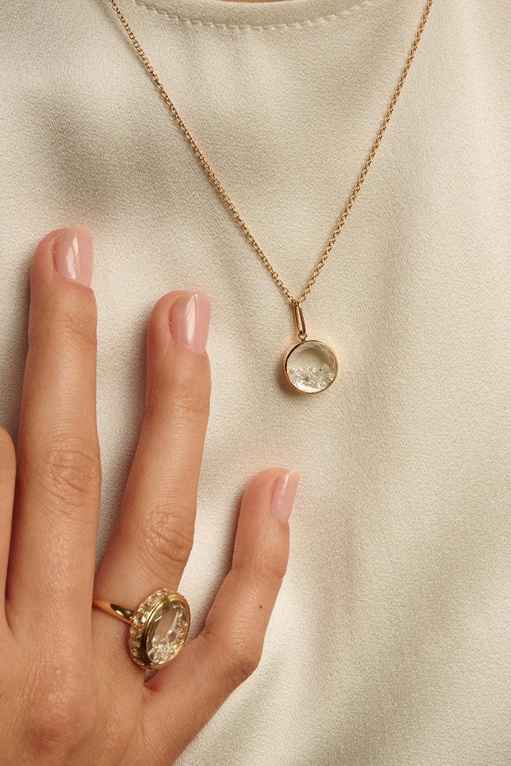 Diamond Core 12 Pendant Necklace-ROSE GOLD-JEWELRYFINE JEWELNECKLACE O-MORITZ GLIK