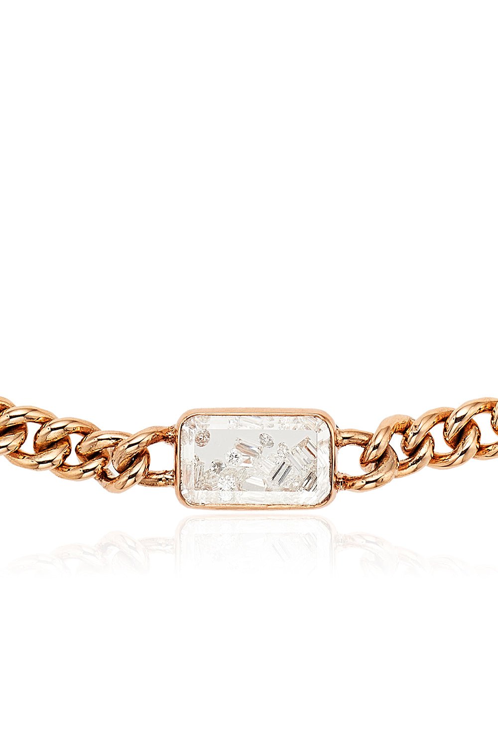 MORITZ GLIK-The Unidinho Curb Chain Choker Necklace-ROSE GOLD