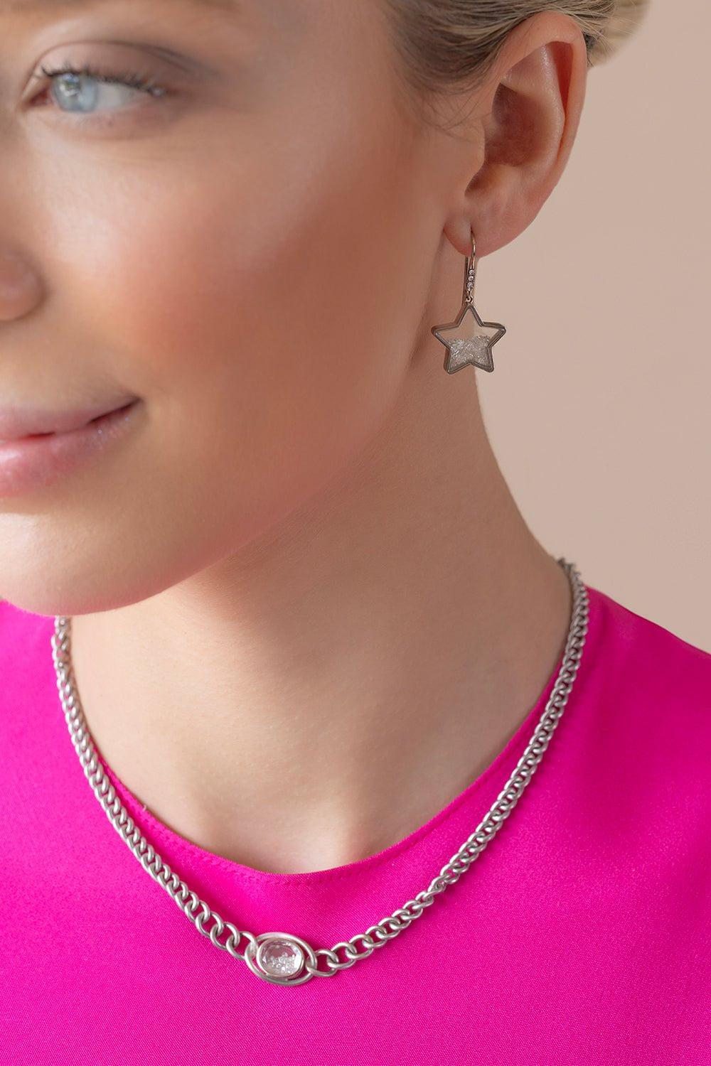 MORITZ GLIK-Cravo Curb Chain Necklace-WHITE GOLD