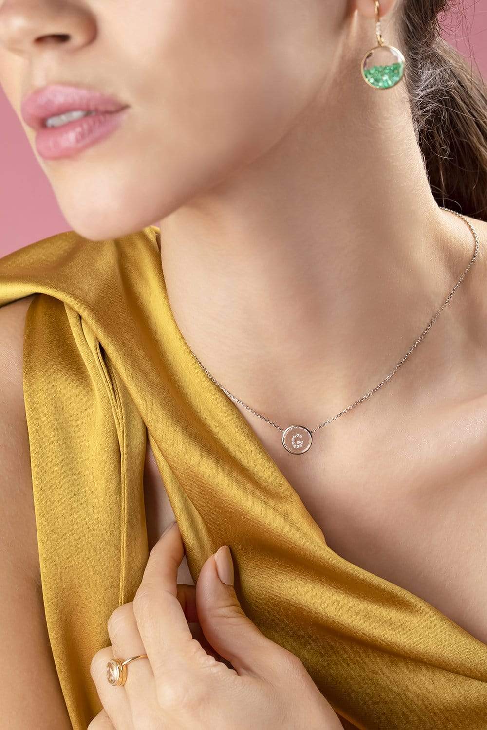 MORITZ GLIK-Vitrô "G" Initial Necklace-WHITE GOLD