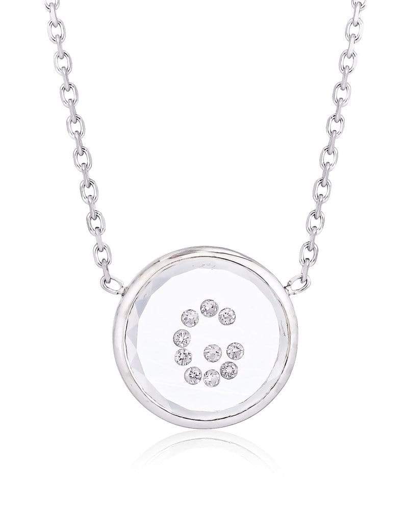 MORITZ GLIK-Vitrô "G" Initial Necklace-WHITE GOLD