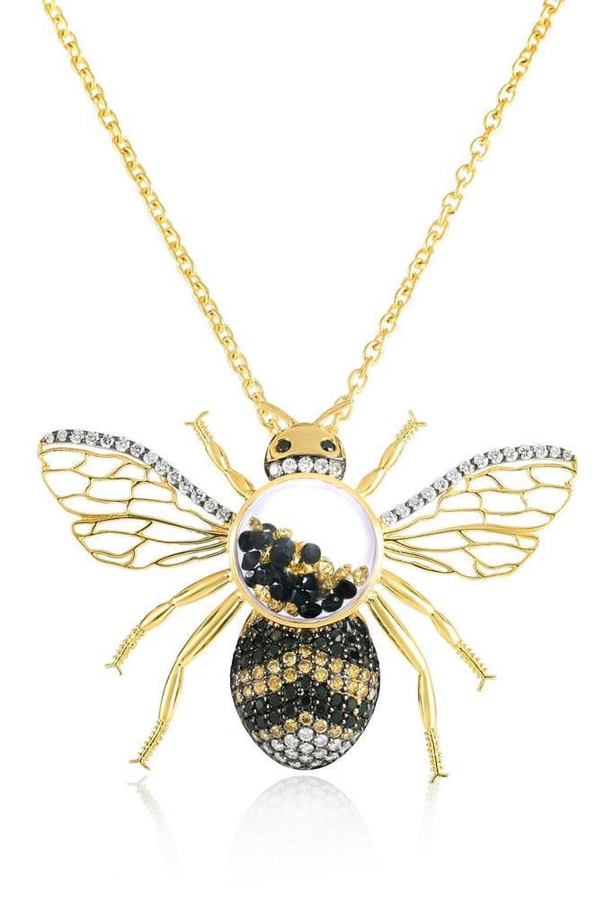 MORITZ GLIK-Bumble Bee Brooch and Pendant-YELLOW GOLD