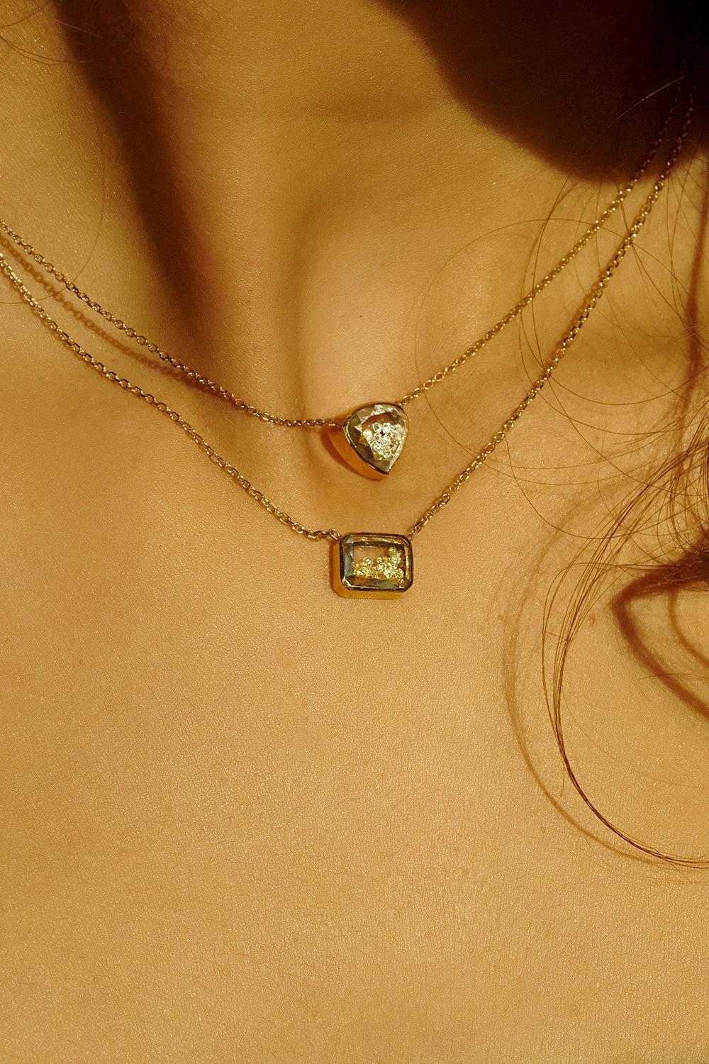 Diamond Shaker Esmerelda Necklace-YELLOW GOLD-JEWELRYFINE JEWELNECKLACE O-MORITZ GLIK