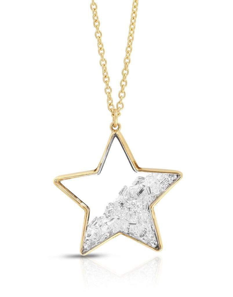 MORITZ GLIK-Diamond Star Shaker Pendant Necklace-YELLOW GOLD
