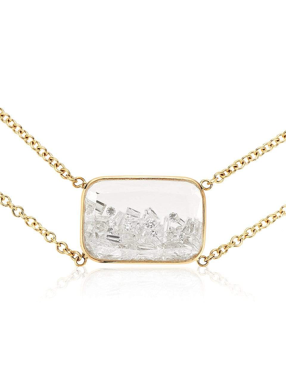 MORITZ GLIK-Double Chain Diamond Shaker Necklace-YELLOW GOLD