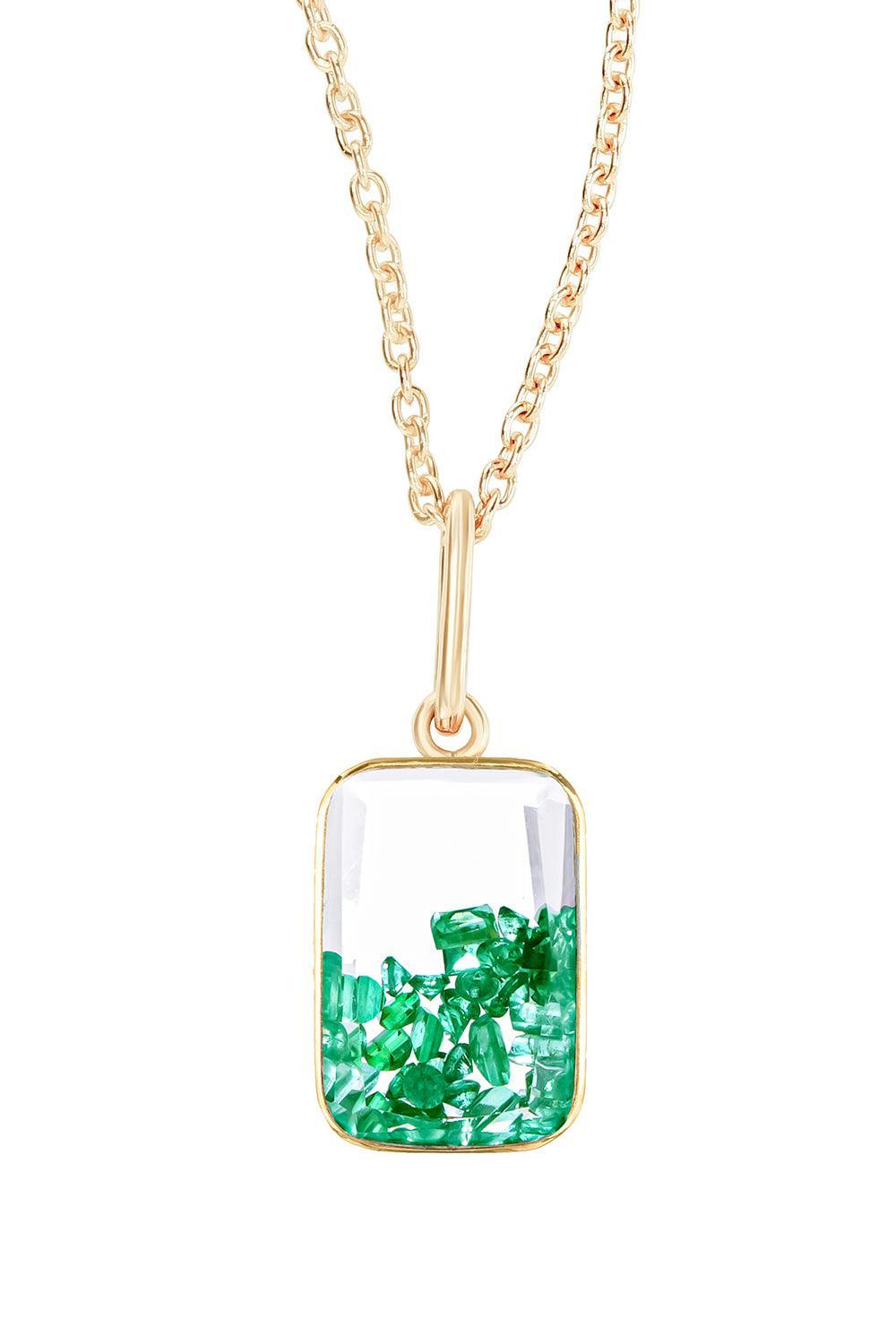 Emerald Petite Ten Fourteen Necklace-YELLOW GOLD-JEWELRYFINE JEWELNECKLACE O-MORITZ GLIK