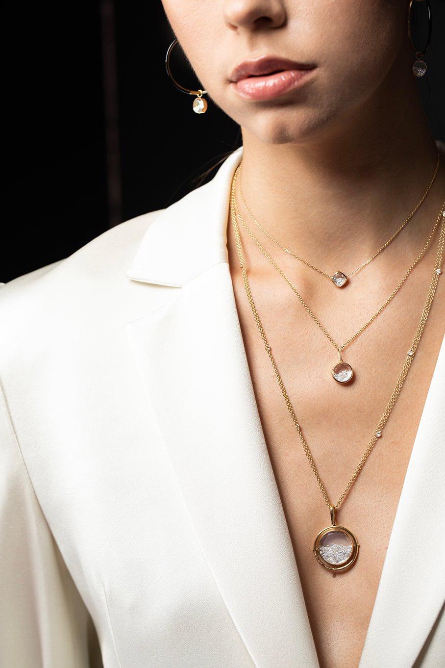MORITZ GLIK-Naipe Twisted Shaker Necklace-YELLOW GOLD