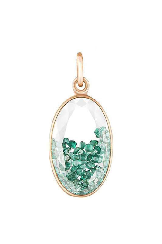 MORITZ GLIK-Core Oval Emerald Pendant-ROSE GOLD
