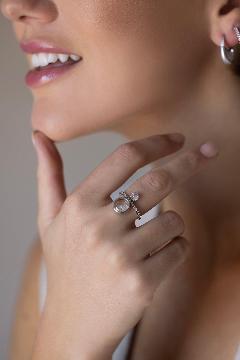 MORITZ GLIK-Eternity Shaker Ring-WHITE GOLD