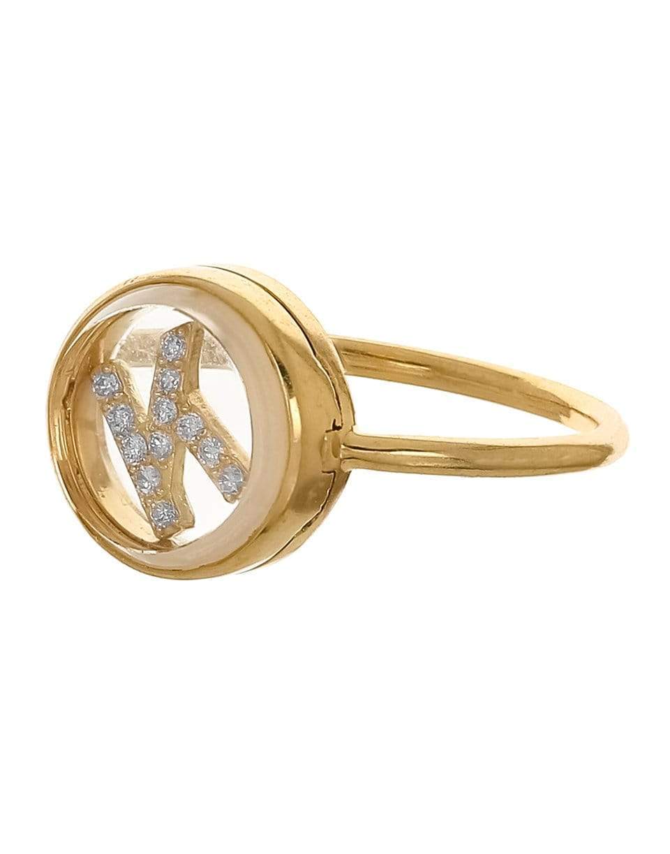 MORITZ GLIK-"K" Initial Locket Ring-YELLOW GOLD