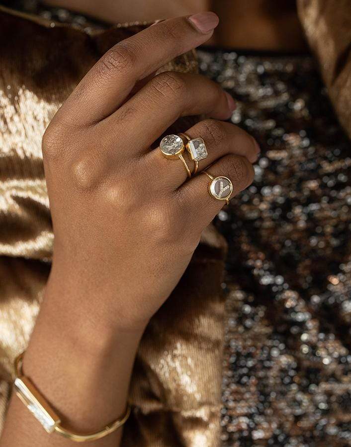 MORITZ GLIK-Esmeralda Diamond Shaker Ring-YELLOW GOLD