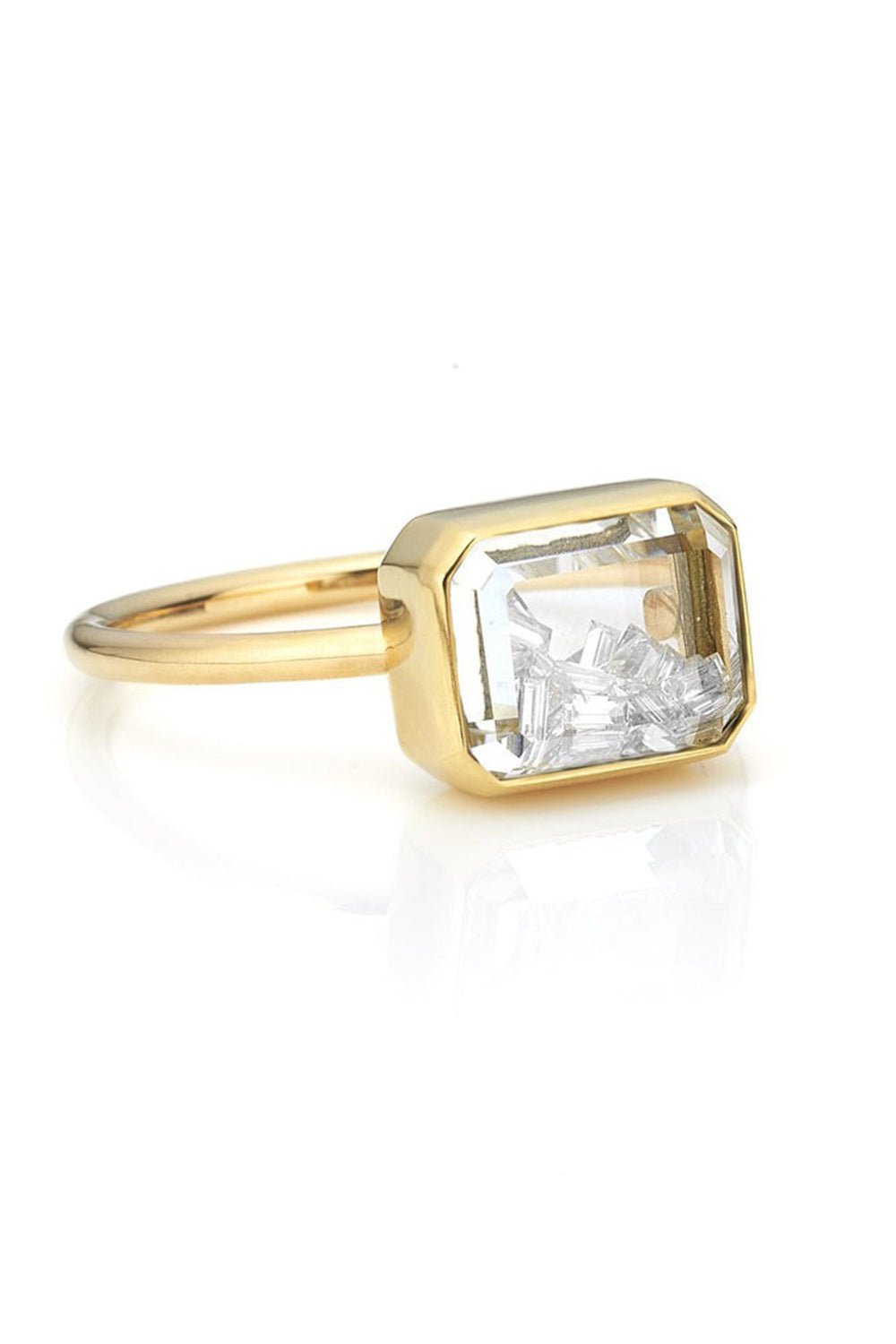 MORITZ GLIK-Esmeralda Diamond Shaker Ring-YELLOW GOLD
