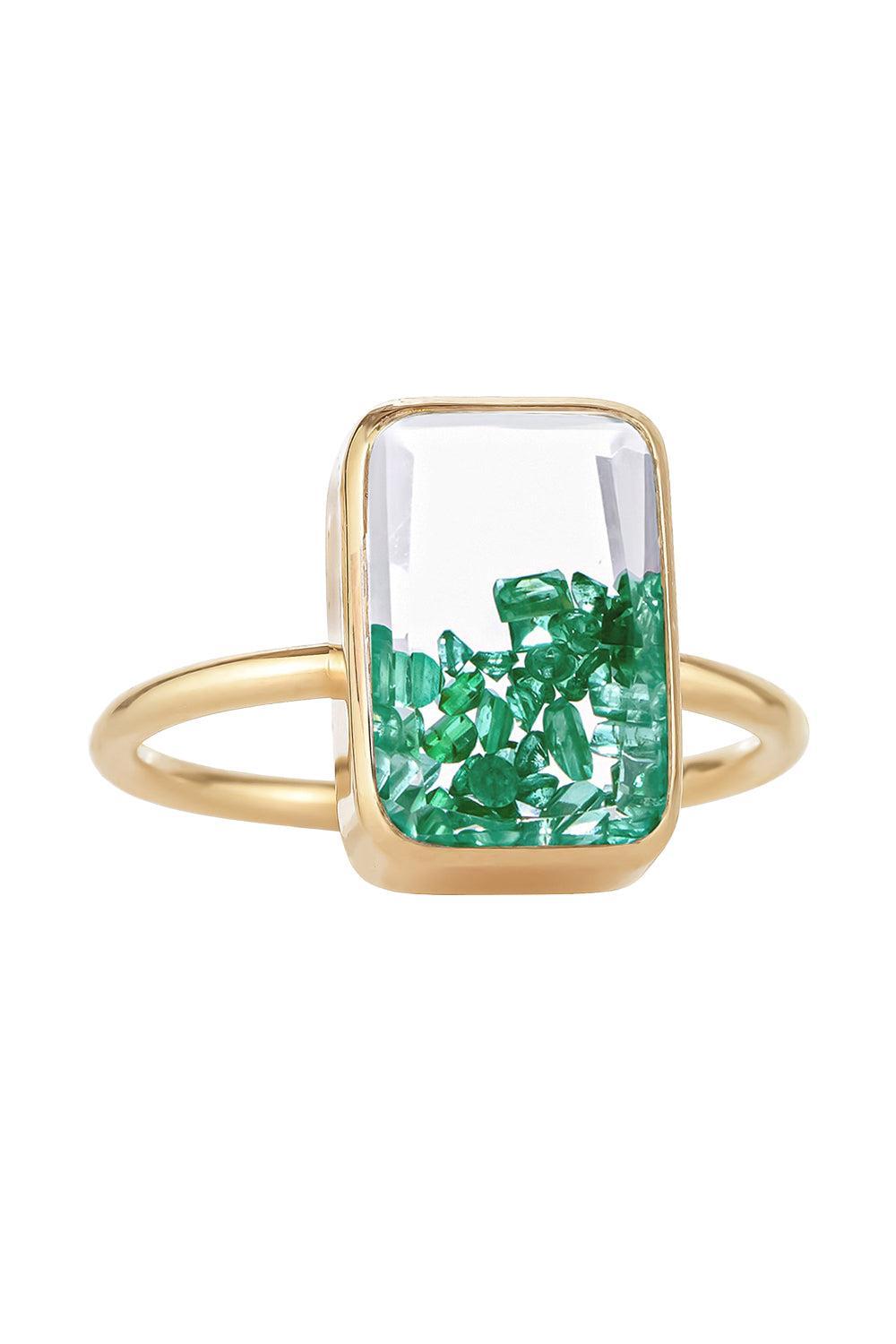 Emerald Petite Ten Fourteen Ring-YELLOW GOLD-6.5-JEWELRYFINE JEWELRING-MORITZ GLIK