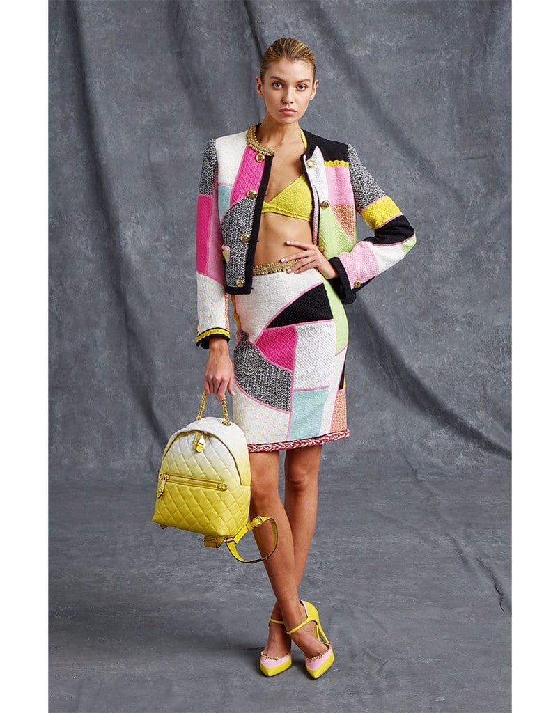 MOSCHINO-Patchwork Tweed Jacket-