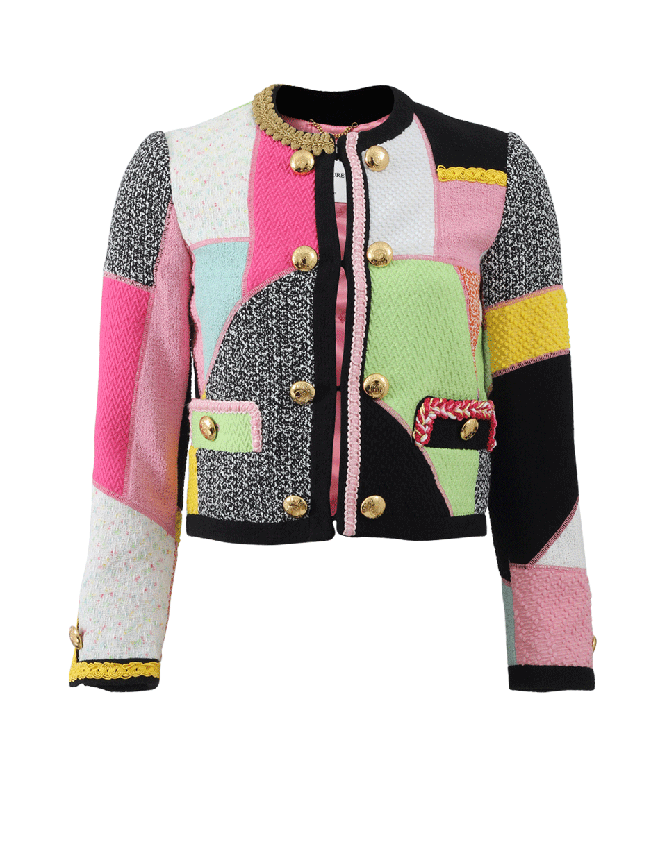 MOSCHINO-Patchwork Tweed Jacket-