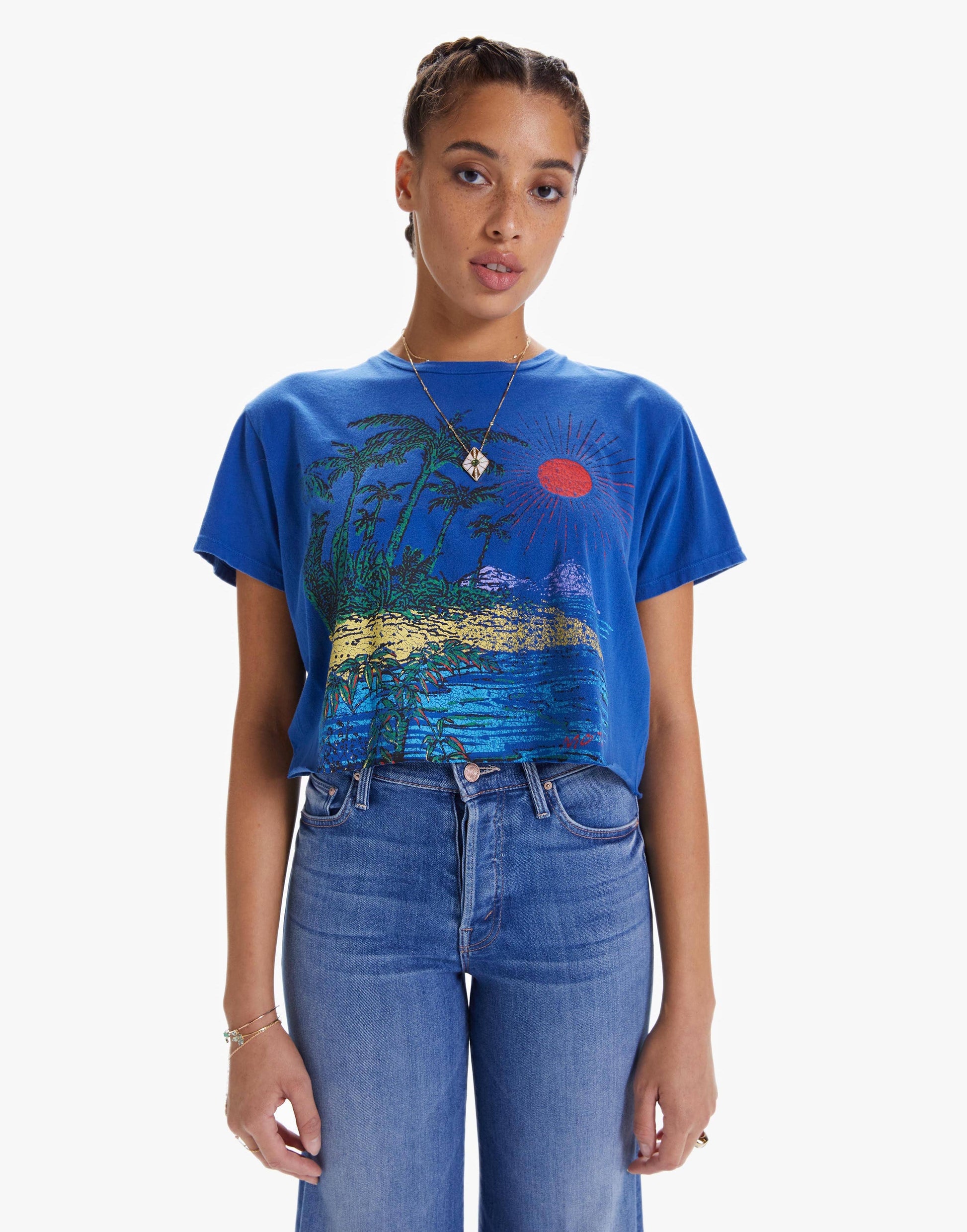 MOTHER-The Slouch Cutoff Top - Bbi Beachside-