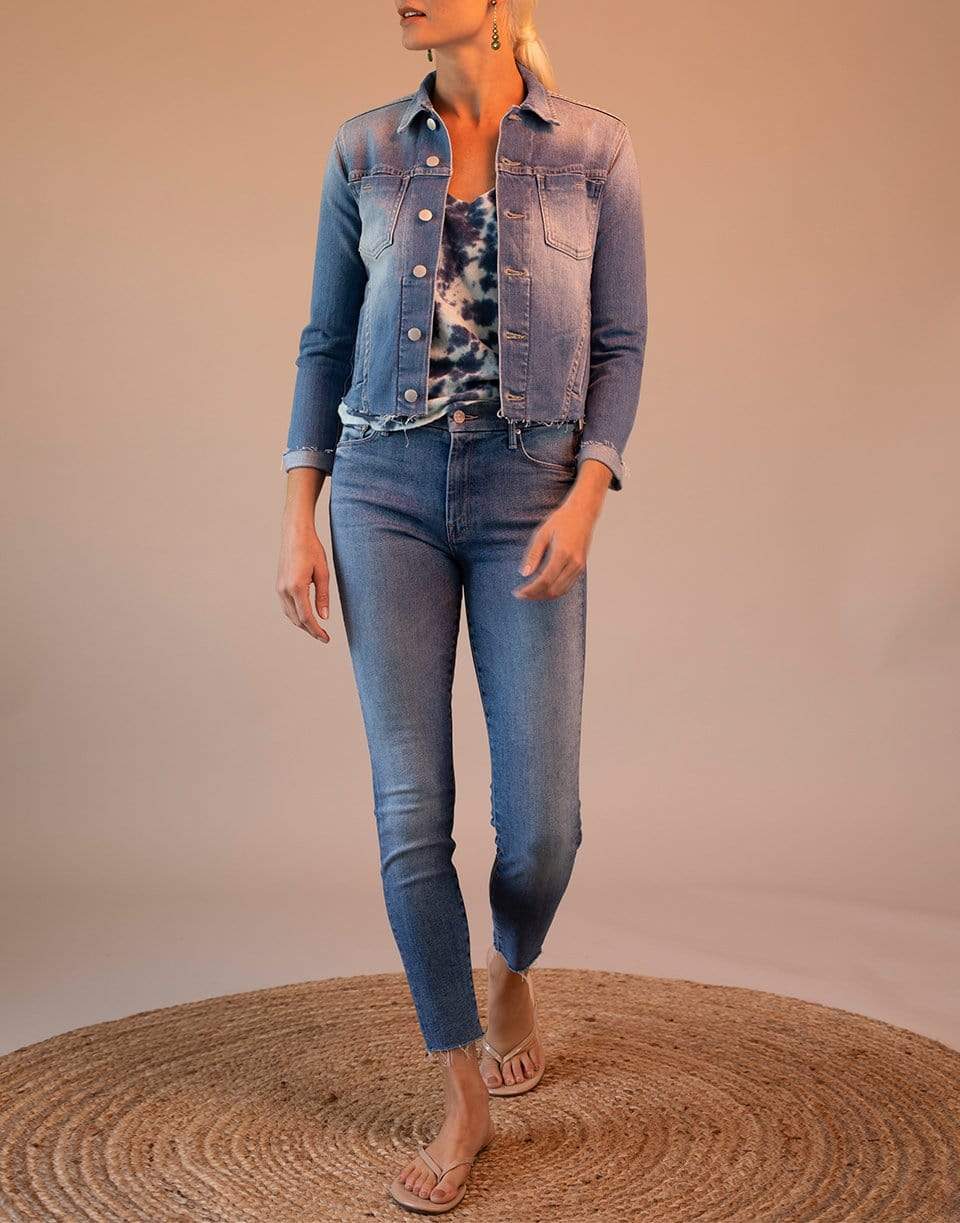 MOTHER-The Breezy Scoop Racerback Crop In Parting The Waters-