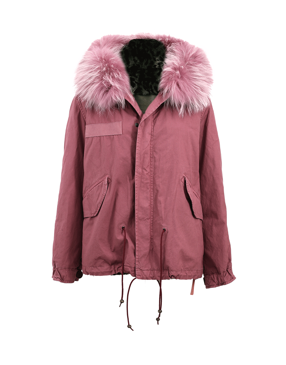 MR & MRS ITALY-Sofia Mini Fur Parka-ARMY/PINK