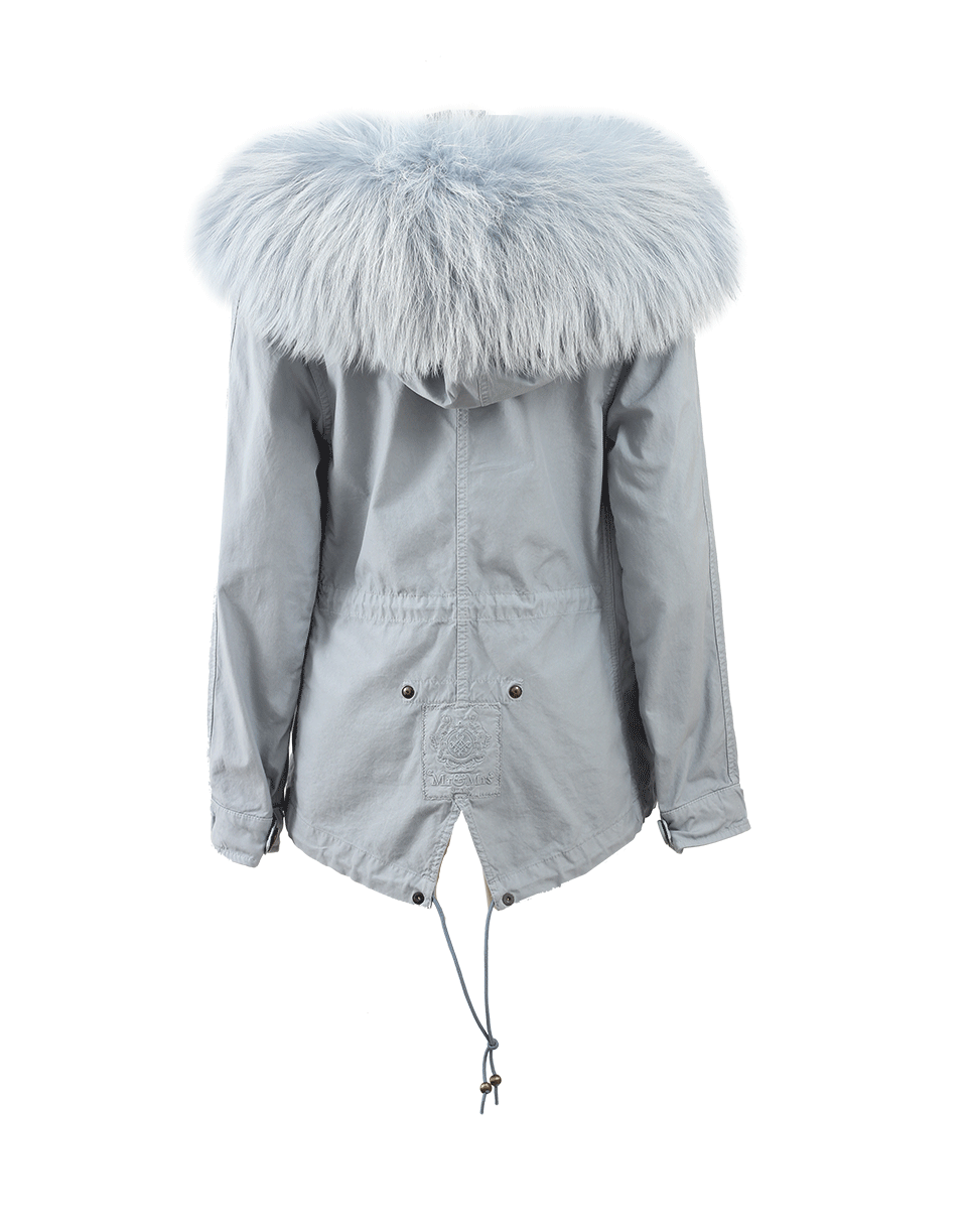 MR & MRS ITALY-Mini Parka With Fur Hood-BLU/BLU