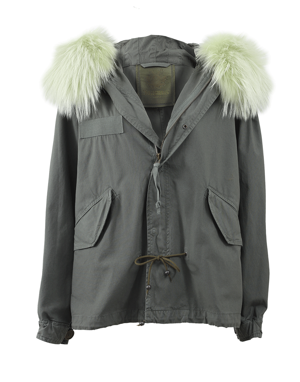 MR & MRS ITALY-Mini Parka With Fur Hood-GRN/PIST