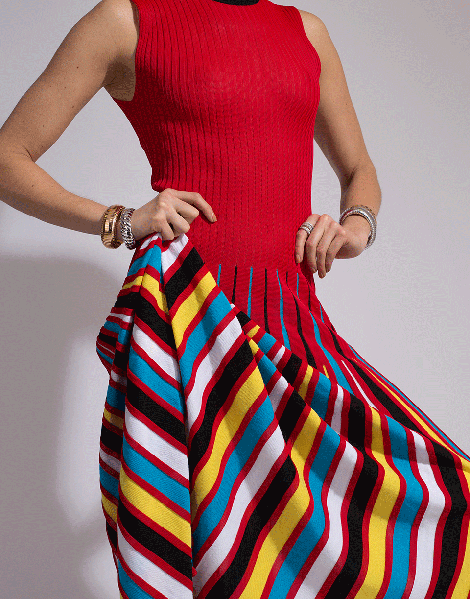 MSGM-Midi Knit Stripe Dress-