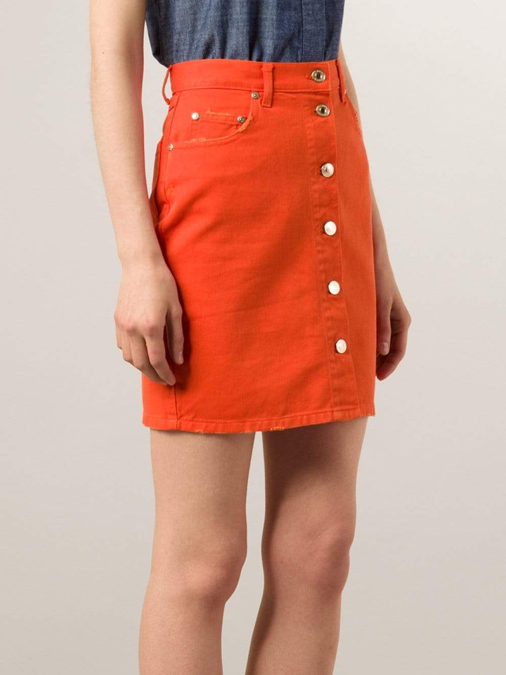 MSGM-Button Front Denim Skirt-