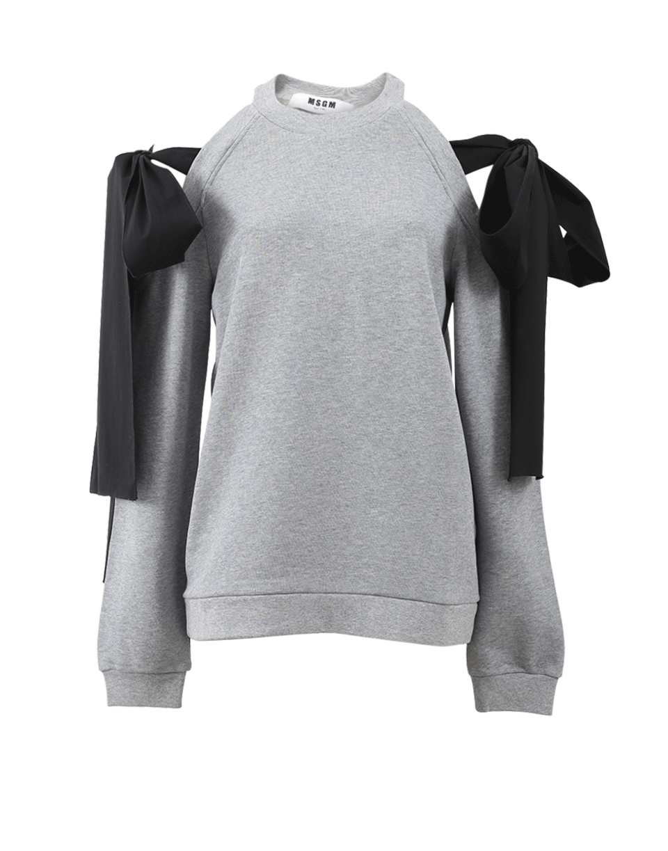 MSGM-Cold Shoulder Tie Sweatshirt-