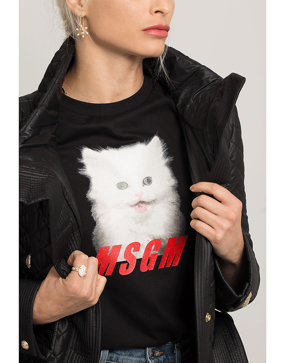 MSGM-Cat Print T-Shirt-